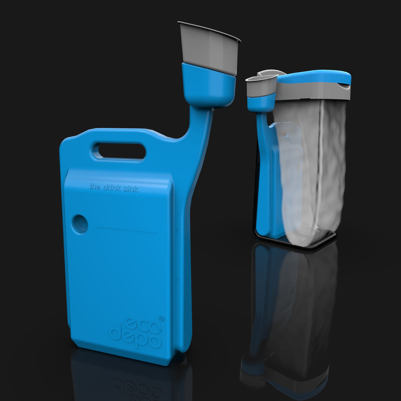 Eco Depo product showing plastic parts design for manufacture by Orion Design